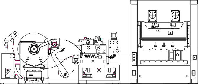 三合一送料機(jī)短制程沖壓生產(chǎn)線 三合一送料機(jī)短制程沖壓生產(chǎn)線